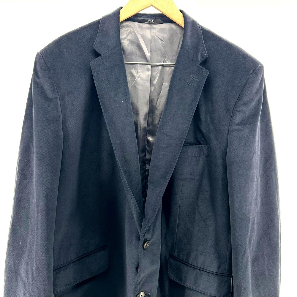Haggar Clothing Co Mens 50L Classic Fit Black Two Button Sport Coat Blazer